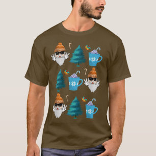 Weihnachten Weihnachtsmann Kakao Weihnachtsbaumen  T-Shirt