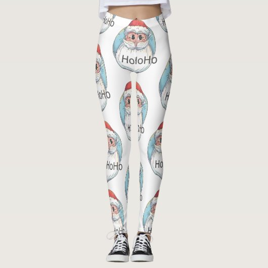 Weihnachten-Weihnachtsmann Leggings (Vorderseite)