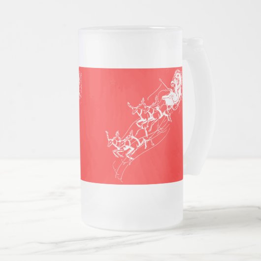 Weihnachten: Weihnachtsmann - Mattglas Bierglas (VorderseiteRechts)