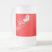 Weihnachten: Weihnachtsmann - Mattglas Bierglas (Vorderseite Links)