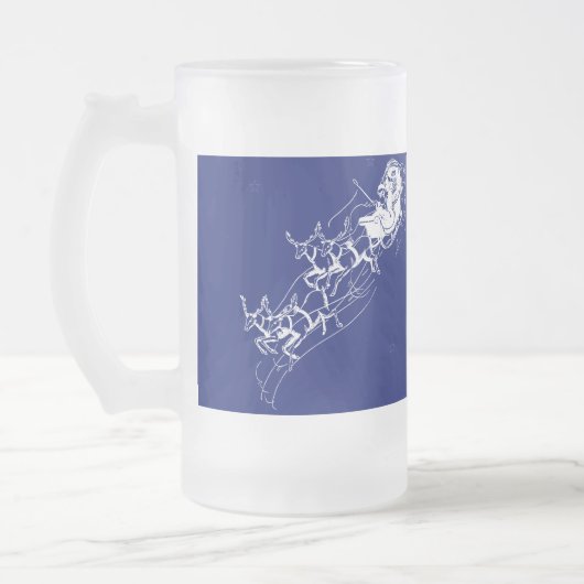 Weihnachten: Weihnachtsmann - Mattglas Bierglas (Links)