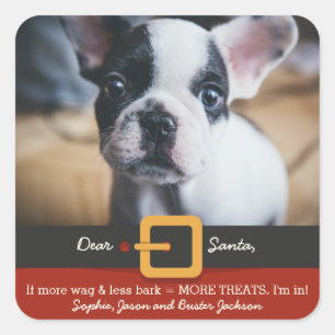 Weihnachten Weihnachtsmann mehr Beutel weniger Bar Quadratischer Aufkleber