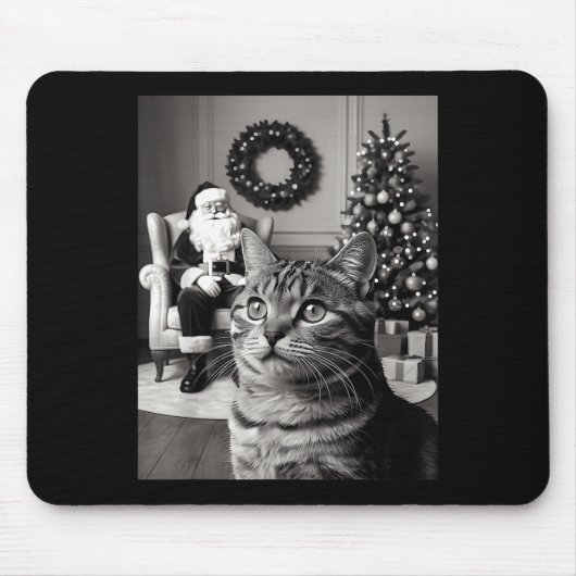 Weihnachten Weihnachtsmann Merry X-mas Funny Cat S Mousepad (Vorne)
