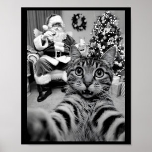 Weihnachten Weihnachtsmann Merry X-mas Funny Cat S Poster