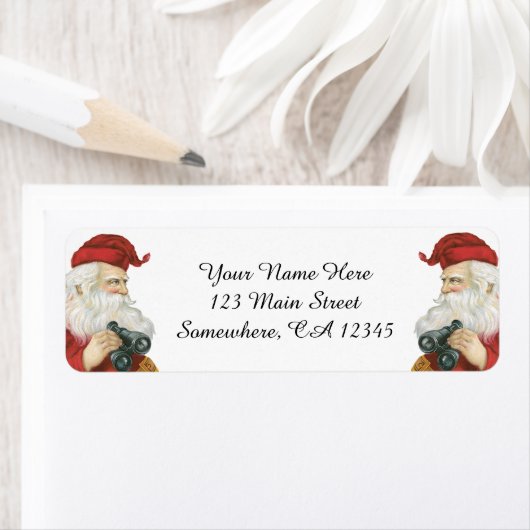 Weihnachten, Weihnachtsmann mit Binokularen (Insitu)