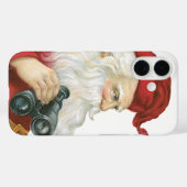 Weihnachten, Weihnachtsmann mit Binokularen Case-Mate iPhone Hülle (Rückseite (Horizontal))