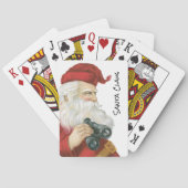 Weihnachten, Weihnachtsmann mit Binokularen Spielkarten (Rückseite)