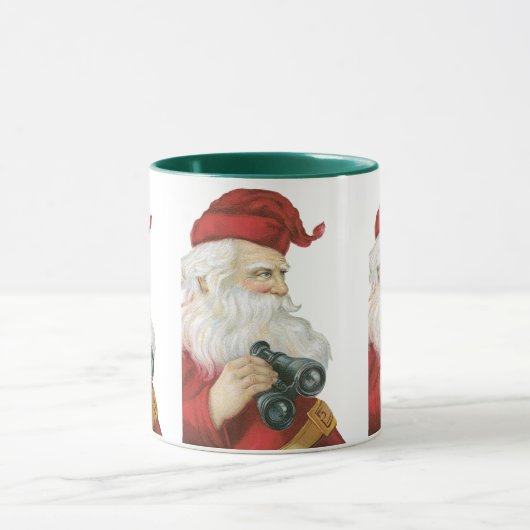 Weihnachten, Weihnachtsmann mit Binokularen Tasse (Zentrum)