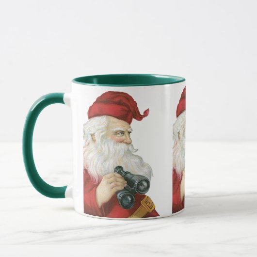 Weihnachten, Weihnachtsmann mit Binokularen Tasse (Links)