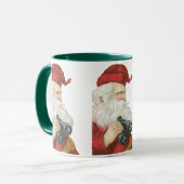Weihnachten, Weihnachtsmann mit Binokularen Tasse (Vorderseite Links)