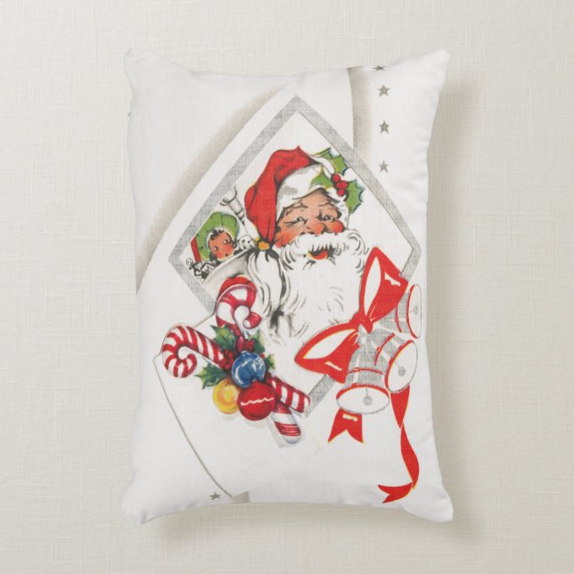 Weihnachten, Weihnachtsmann mit Candy Canes Dekokissen (Vorderseite(Vertikal))