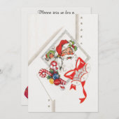 Weihnachten, Weihnachtsmann mit Candy Canes Einladung (Vorne/Hinten)
