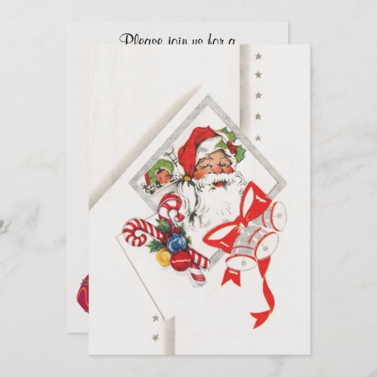 Weihnachten, Weihnachtsmann mit Candy Canes Einladung (Vorne/Hinten)