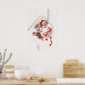 Weihnachten, Weihnachtsmann mit Candy Canes Poster (Küche)