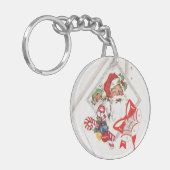 Weihnachten, Weihnachtsmann mit Candy Canes Schlüsselanhänger (Vorderseite links)
