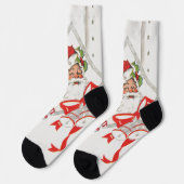 Weihnachten, Weihnachtsmann mit Candy Canes Socken (Linkes Detail)