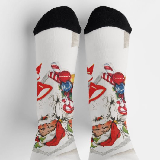 Weihnachten, Weihnachtsmann mit Candy Canes Socken (Oben)