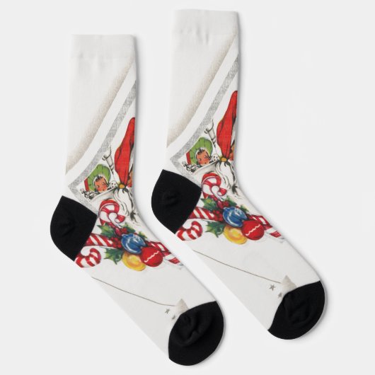 Weihnachten, Weihnachtsmann mit Candy Canes Socken (Rechts)