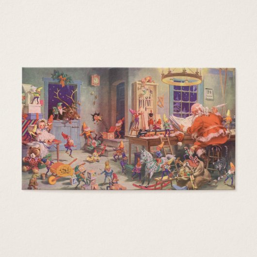 Weihnachten, Weihnachtsmann mit Elfen Workshop (Vorderseite)