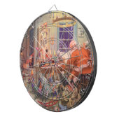 Weihnachten, Weihnachtsmann mit Elfen Workshop Dartscheibe (Vorderseite rechts)