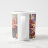 Weihnachten, Weihnachtsmann mit Elfen Workshop Jumbo-Tasse (Rückseite)