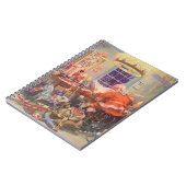 Weihnachten, Weihnachtsmann mit Elfen Workshop Notizblock (Linke Seite)