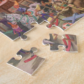 Weihnachten, Weihnachtsmann mit Elfen Workshop Puzzle (Seite)