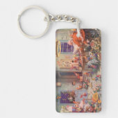 Weihnachten, Weihnachtsmann mit Elfen Workshop Schlüsselanhänger (Vorderseite)