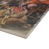 Weihnachten, Weihnachtsmann mit Elfen Workshop Schneidebrett (Ecke)