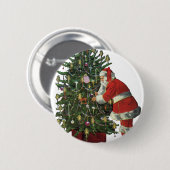 Weihnachten, Weihnachtsmann mit Geschenken Button (Vorne & Hinten)