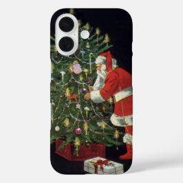 Weihnachten, Weihnachtsmann mit Geschenken iPhone 16 Hülle