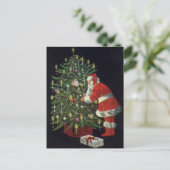 Weihnachten, Weihnachtsmann mit Geschenken Feiertagspostkarte (Stehend Vorderseite)