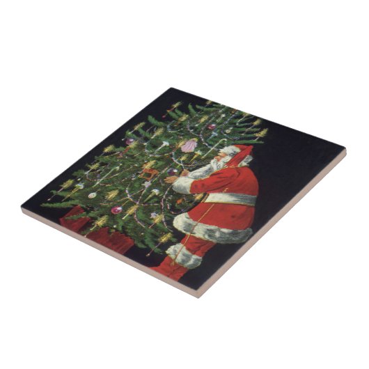 Weihnachten, Weihnachtsmann mit Geschenken Fliese (Seite)