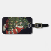 Weihnachten, Weihnachtsmann mit Geschenken Gepäckanhänger (Vorderseite horizontal)