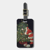 Weihnachten, Weihnachtsmann mit Geschenken Gepäckanhänger (Vorderseite vertikal)