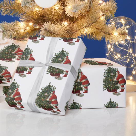 Weihnachten, Weihnachtsmann mit Geschenken Geschenkpapier (Feiertage)