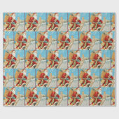 Weihnachten Weihnachtsmann mit Geschenken Geschenkpapier (Flach)