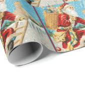 Weihnachten Weihnachtsmann mit Geschenken Geschenkpapier (Rolleneckpunkt)