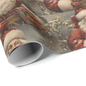 Weihnachten Weihnachtsmann mit Geschenken Geschenkpapier (Rolleneckpunkt)