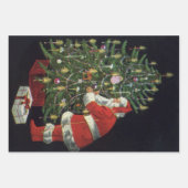 Weihnachten, Weihnachtsmann mit Geschenken Geschenkpapier Set (Vorderseite)