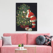 Weihnachten, Weihnachtsmann mit Geschenken Leinwanddruck (Insitu (Wohnzimmer))