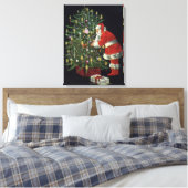 Weihnachten, Weihnachtsmann mit Geschenken Leinwanddruck (Insitu (Schlafzimmer))