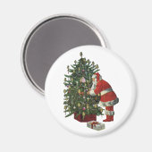 Weihnachten, Weihnachtsmann mit Geschenken Magnet (Vorderseite/Rückseite)