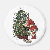 Weihnachten, Weihnachtsmann mit Geschenken Magnet (Vorne)