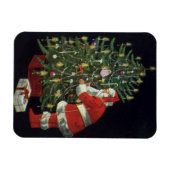 Weihnachten, Weihnachtsmann mit Geschenken Magnet (Horizontal)