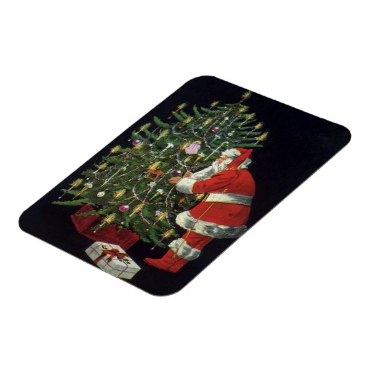 Weihnachten, Weihnachtsmann mit Geschenken Magnet (Linke Seite)