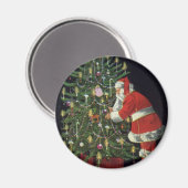 Weihnachten, Weihnachtsmann mit Geschenken Magnet (Vorderseite/Rückseite)