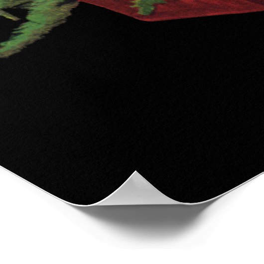 Weihnachten, Weihnachtsmann mit Geschenken Poster (Ecke)