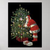 Weihnachten, Weihnachtsmann mit Geschenken Poster (Vorne)