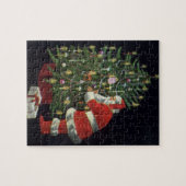 Weihnachten, Weihnachtsmann mit Geschenken Puzzle (Horizontal)